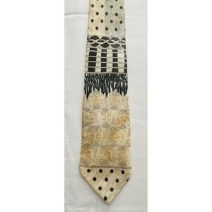 Rolencia Vintage Silk Tie Unique Abstract Geometric Design Mens Tie 3.5"x59"‎